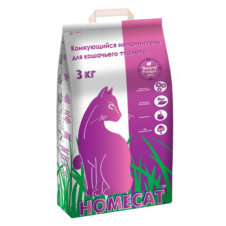 HOMECAT Комкующийся глиняный наполнитель для кошачьего туалета, без добавок – интернет-магазин Ле’Муррр
