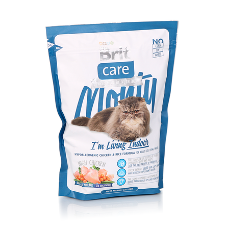 Brit Care Cat Monty Indoor Сухой корм для взрослых кошек живущих в помещении (с курицей) – интернет-магазин Ле’Муррр